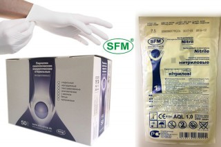 Перчатки хирургические нитриловые SFM стерильные неопудренные